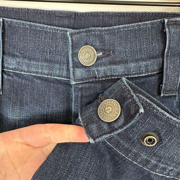 True Religion Mens Relaxed Skinny Rocco No Flap SE Dark Wash Snap Cuff Hidden Bu - Picture 6 of 15